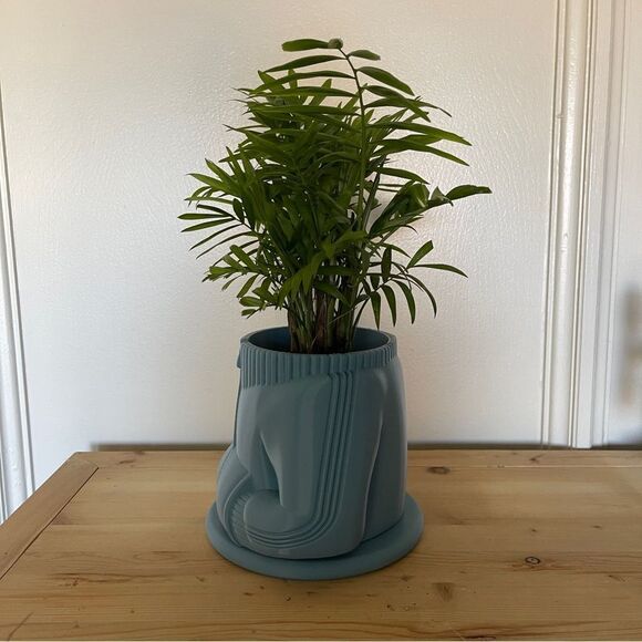 Dusty Blue Sport Sweater Planter - A Fun & Eco-Friendly Gift for Athletes - Picture 4 of 14
